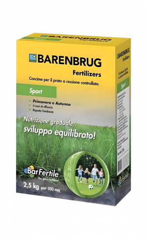 Concime per il prato2,5 kg Barenbrug,barfertile,sport NPK 20-5-8+Mg+s