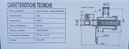 Defangatore magnetico sottocaldaia 3/4" bianco