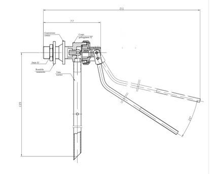 Galleggiante catis 3/8" originale con sfera compresa